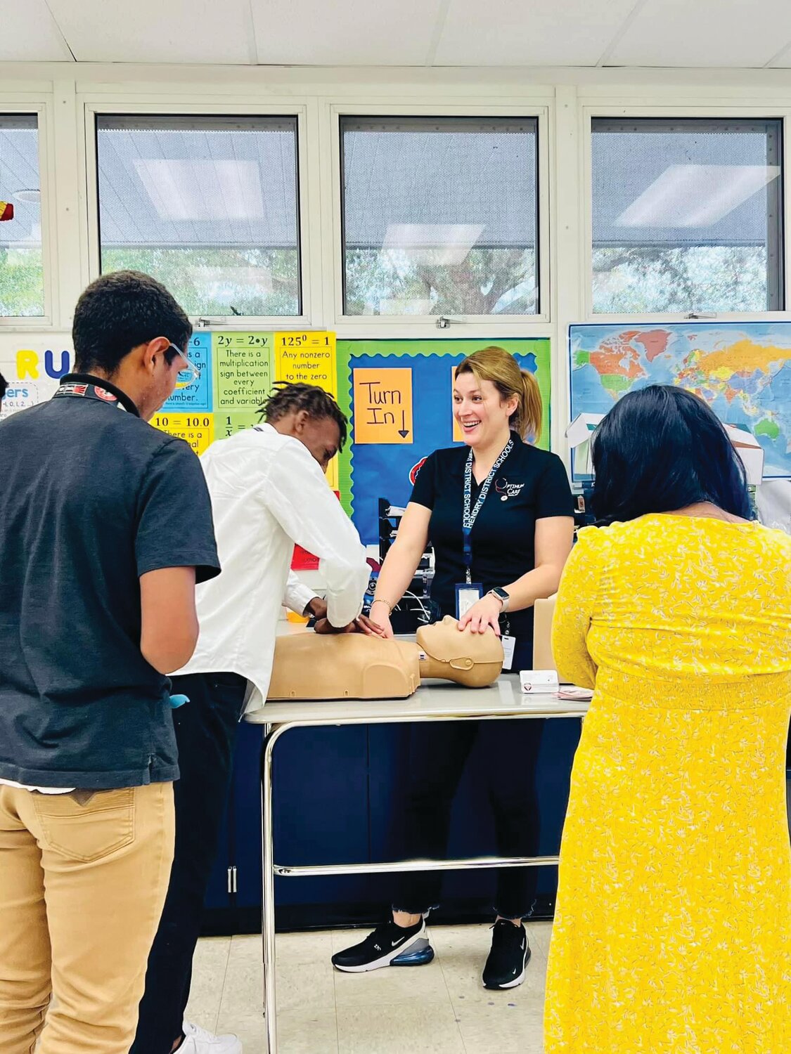 CLEWISTON - Optimum Care SWFL  Michelle Milian visited Clewiston Middle School for their 1st Career Day event on Feb. 16. Nurse Michelle had an awesome morning telling the 8th graders all about a career in nursing. [Photo courtesy CMS]